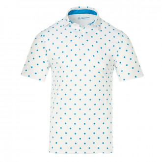 White and Blue Dots Polo